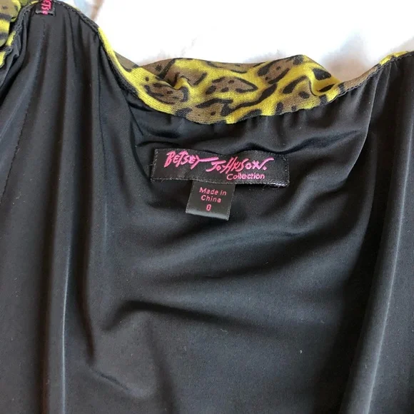 Betsey Johnson Green and Black Animal Print Mini Dress - Picture 6 of 6